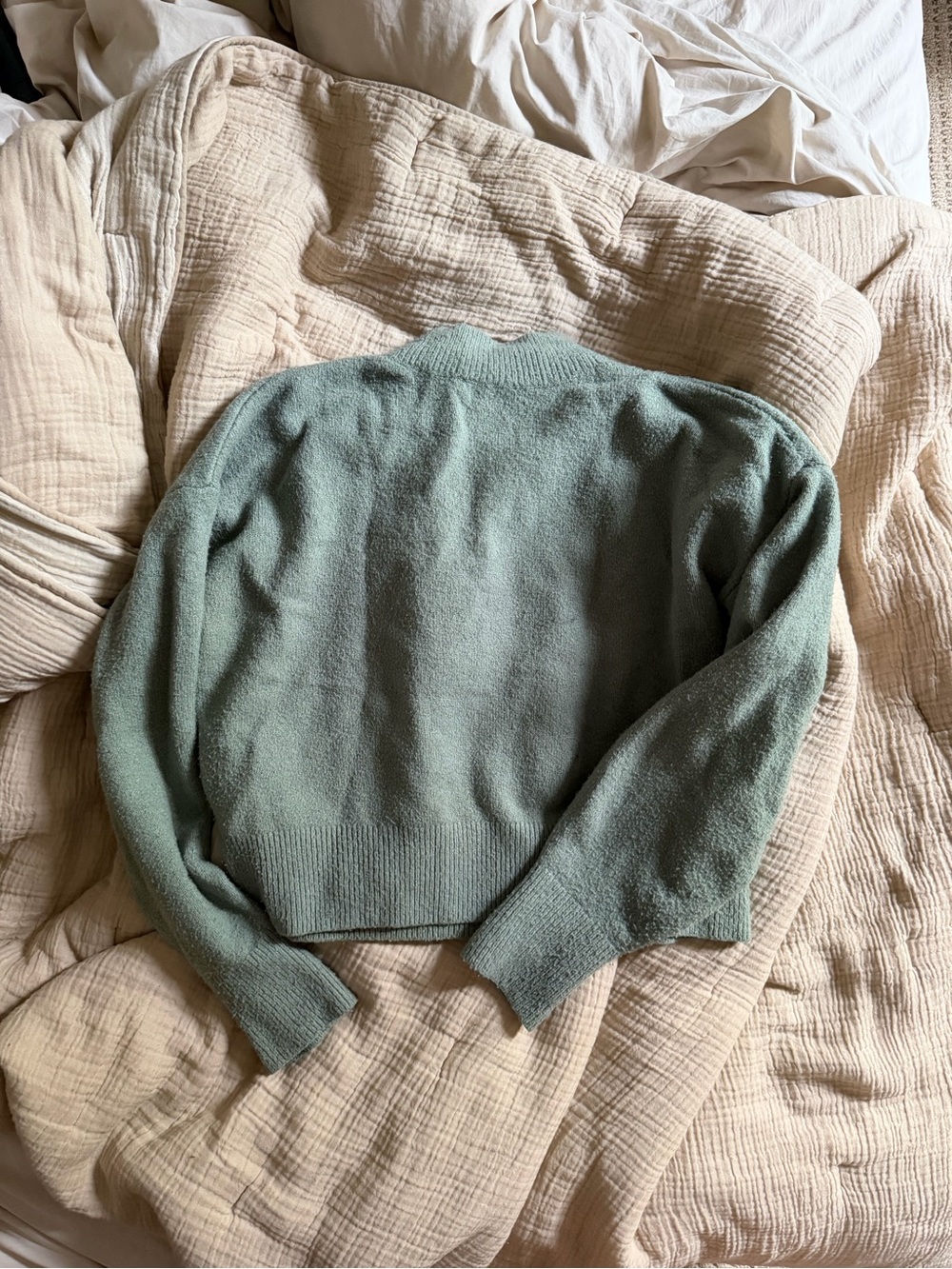 & Other Stories Soft Mock Neck Sweater in Sage - Picture 2 of 2